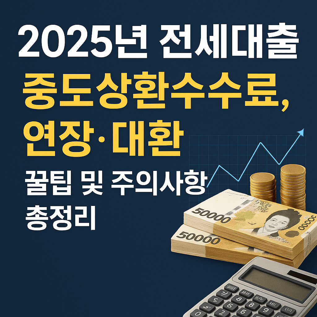 2025년 전세대출 중도상환수수료·연장·대환 꿀팁 및 주의사항 총정리