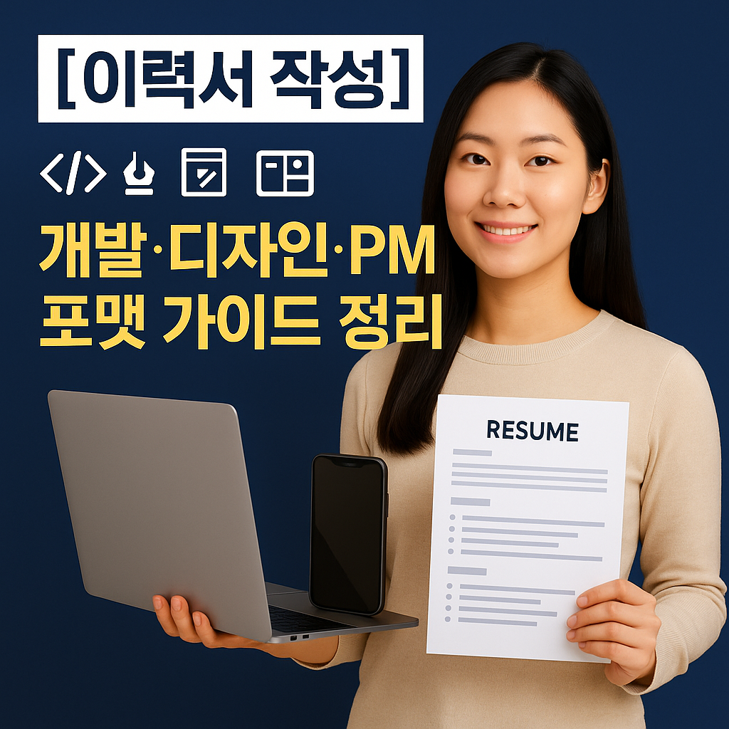 [이력서 작성] 원격 근무 직무 지원서 ｜ 개발&middot;디자인&middot;PM 포맷 가이드 정리