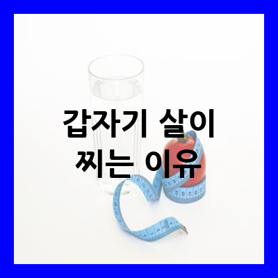 갑자기 살이 찌는 이유