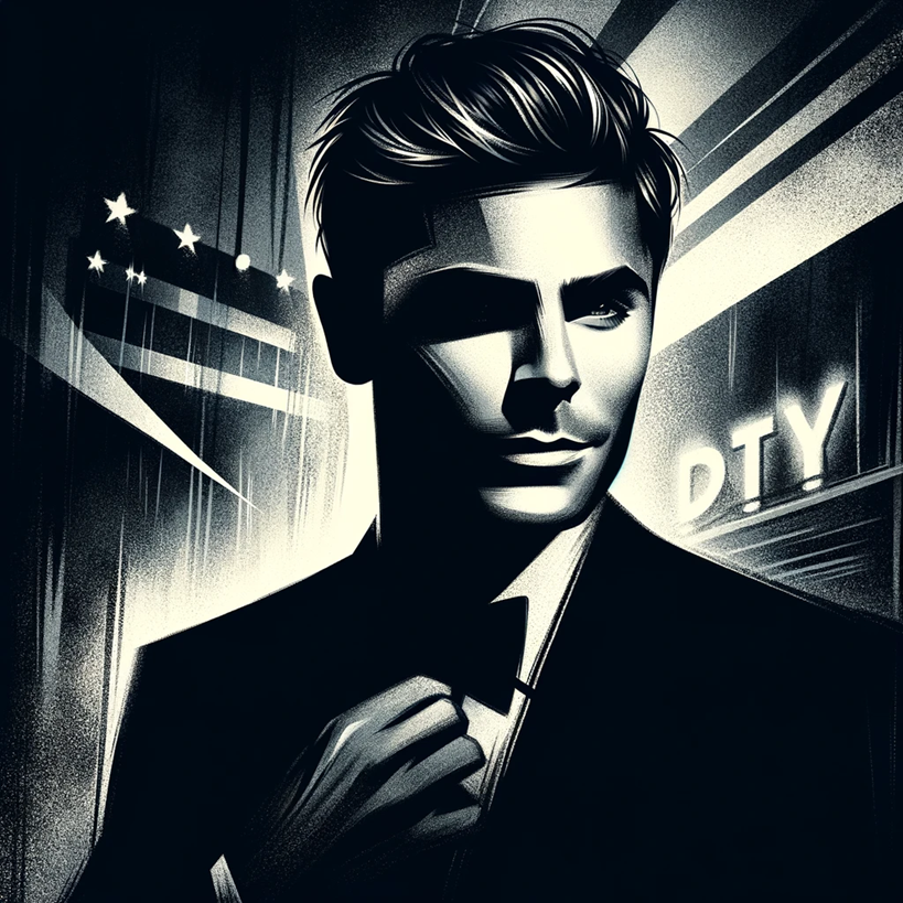 잭 에프론 실루엣 일러스트 사진