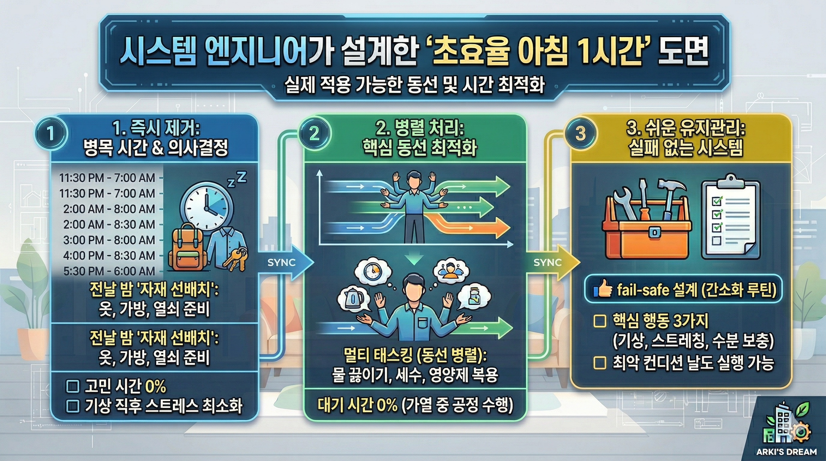 엔지니어의 설계 루틴 인포그래픽