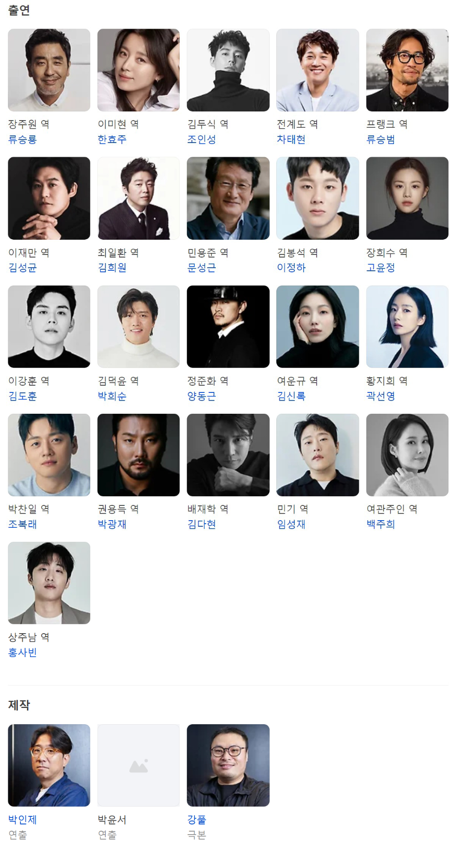 초능력 액션 히어로 미니시리즈 '무빙' 출연진