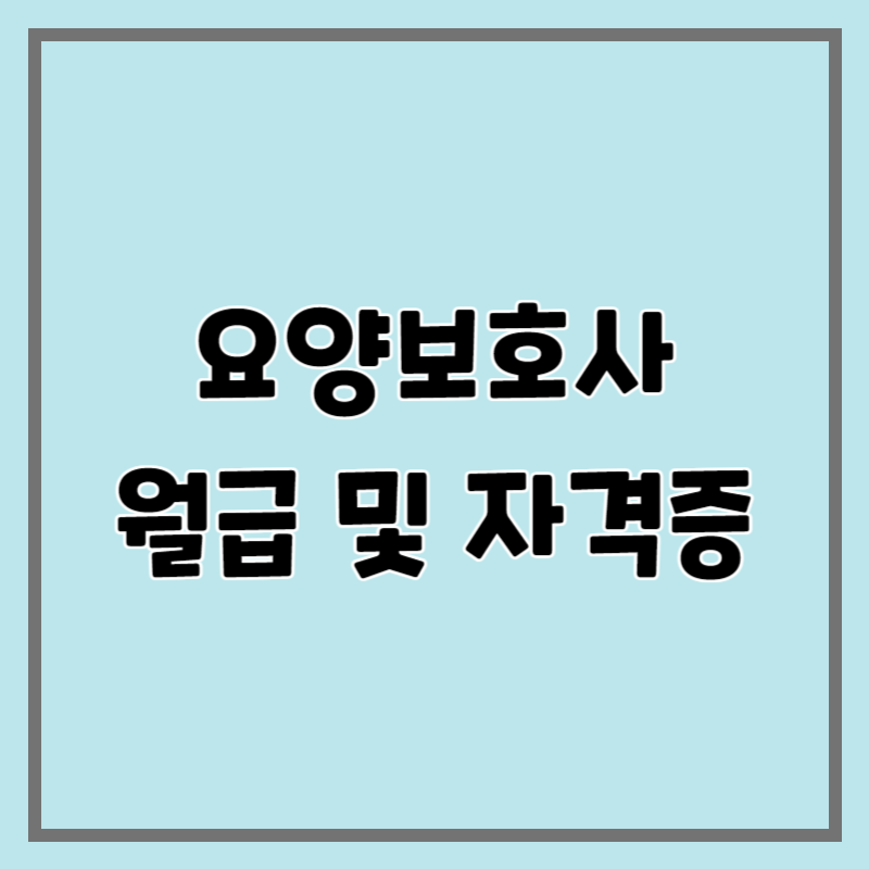 요양보호사 월급