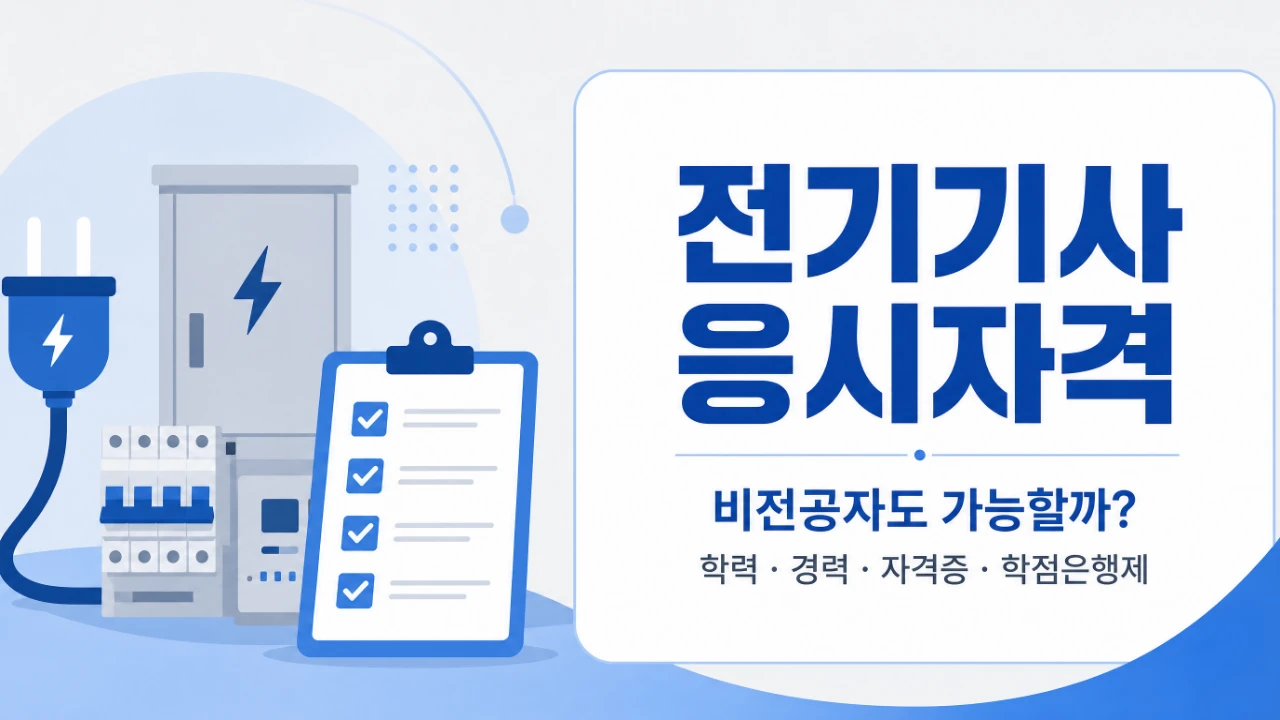 전기기사 응시자격을 학력, 경력, 자격증, 학점은행제로 정리한 대표 이미지