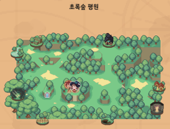 숲속의 작은 마녀의 초록숲 평원 지도