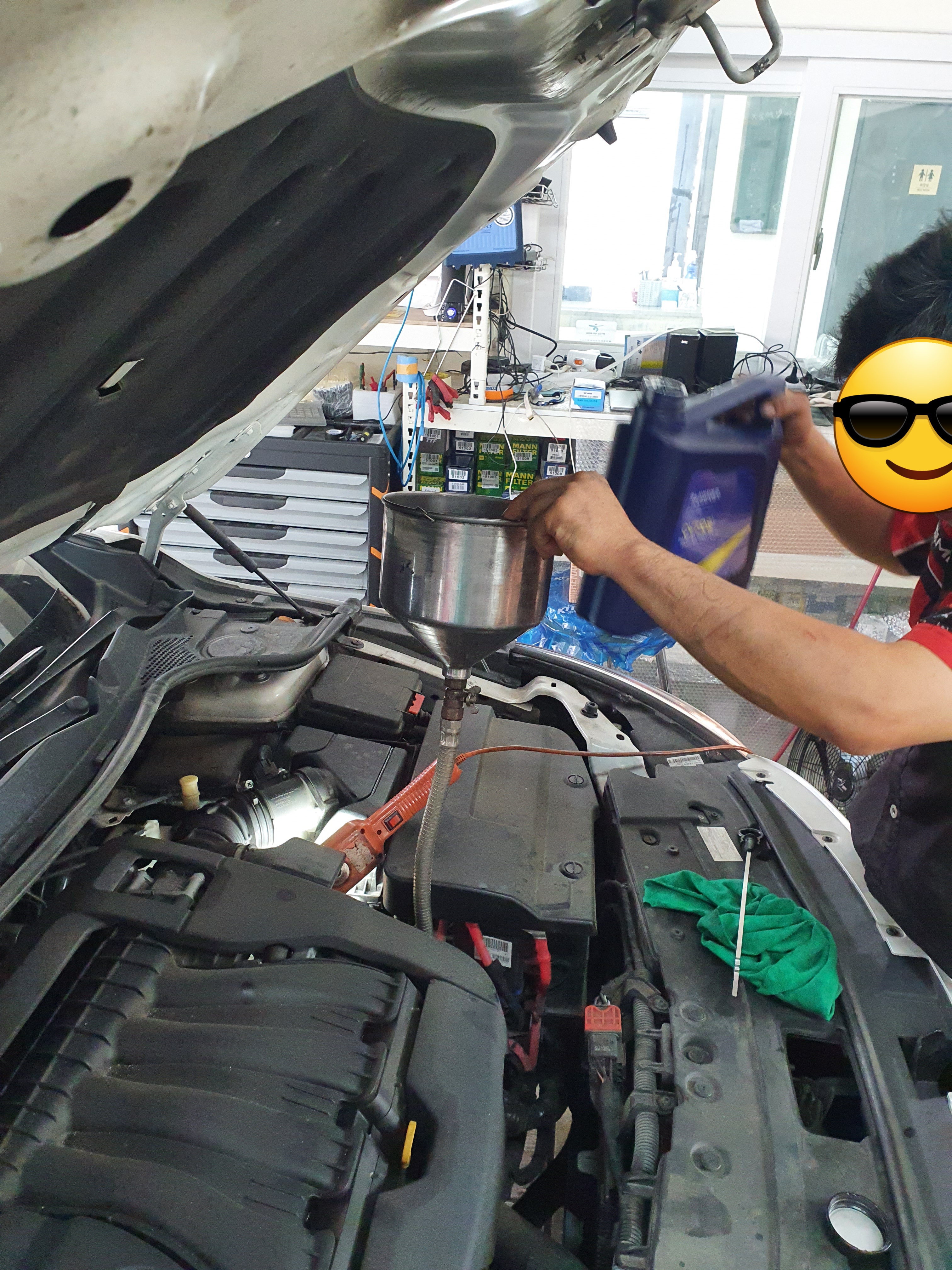 미션오일 레벨링 중