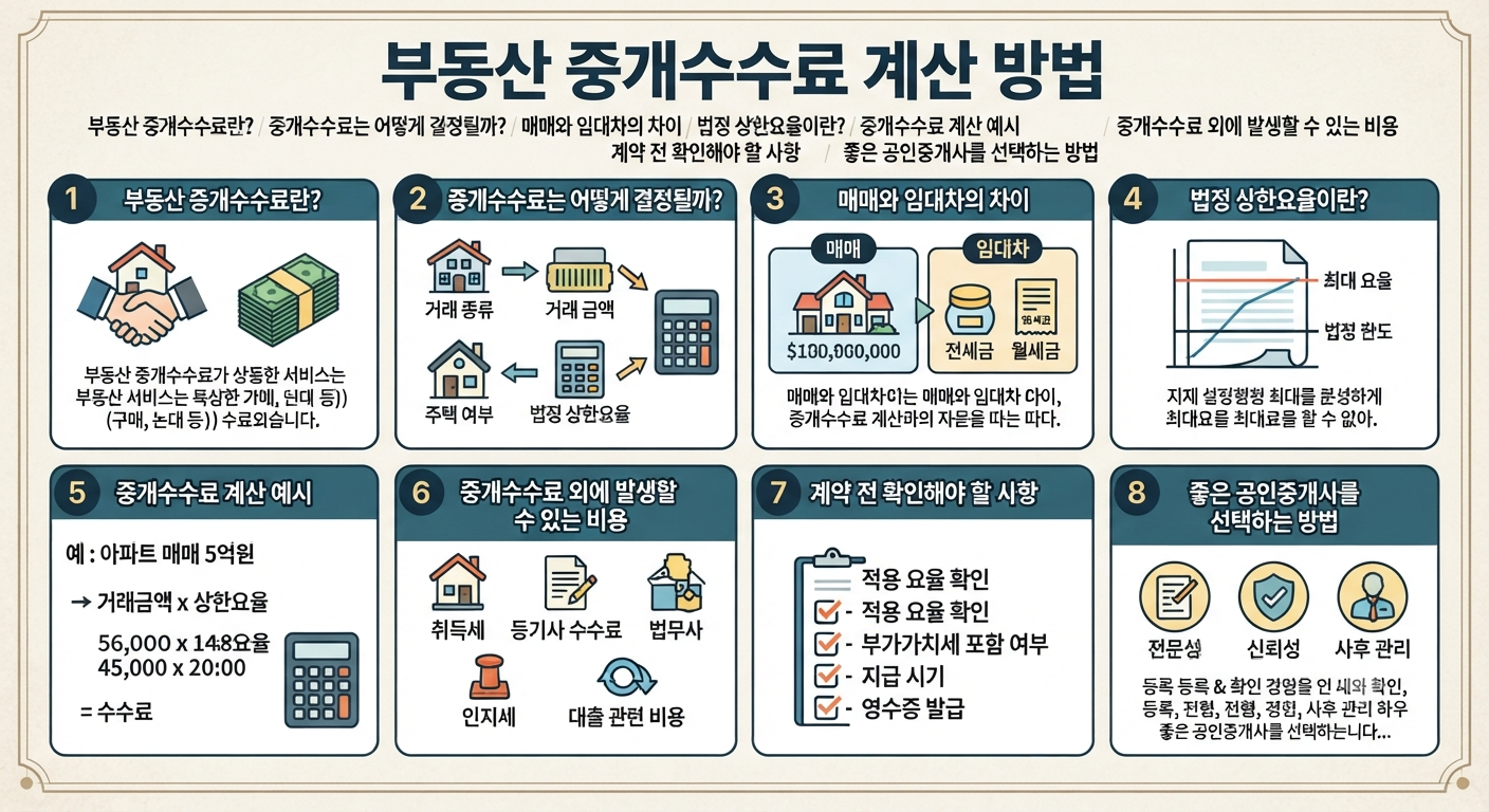 부동산 중개수수료 계산 방법