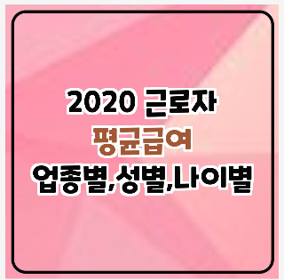 2020 근로자 업종별 성별 나이별 평균급여