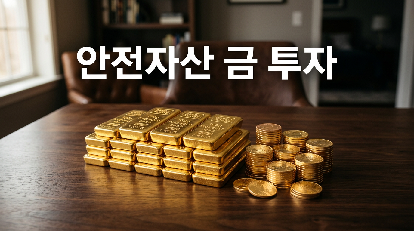 금값 상승과 안전자산 투자를 보여주는 금괴와 금화 사진
