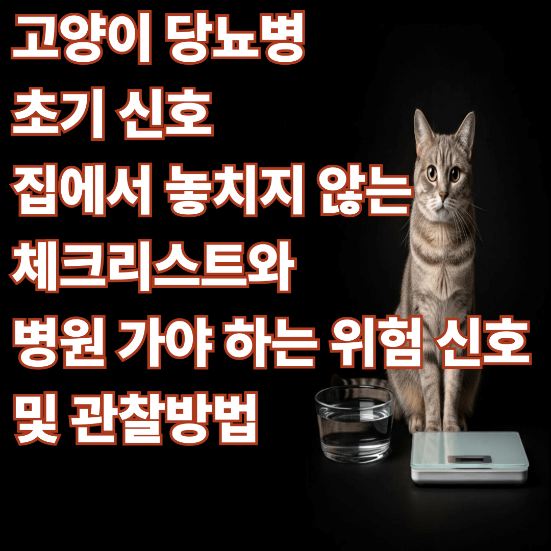 고양이 당뇨병 초기때 신호 집에서 놓치지 않는 체크리스트와 병원 가야 하는 위험 신호 및 관찰방법