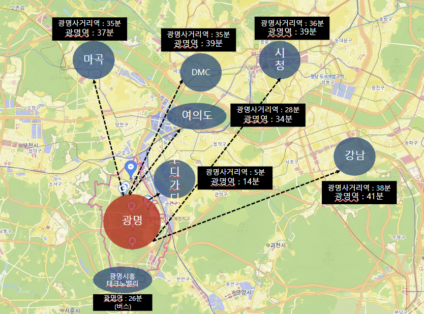 광명시-업무지구-접근성