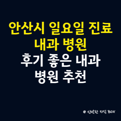 안산시 일요일 진료 내과 병원, 후기 좋은 내과 병원 추천