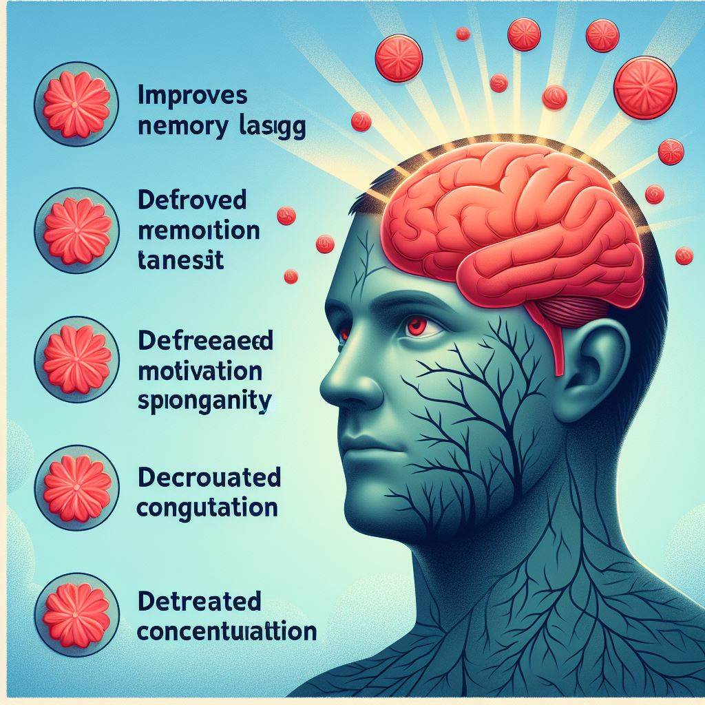 기억력 저하, 방향감각장애, 의욕 및 자발성 저하, 집중력 감소 등의 증상 개선