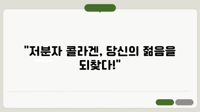 저분자 콜라겐 효능의 댊능