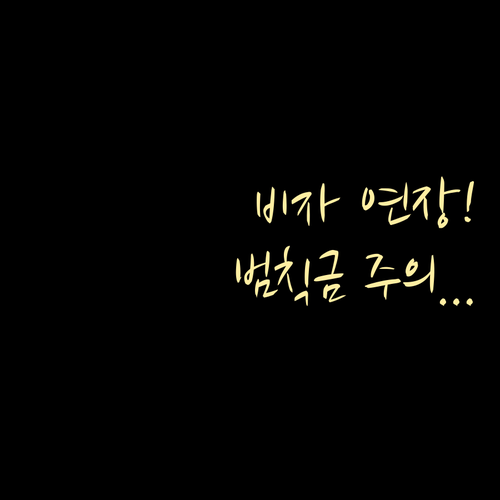 한국 비자 체류 연장 허가 신청 수수..