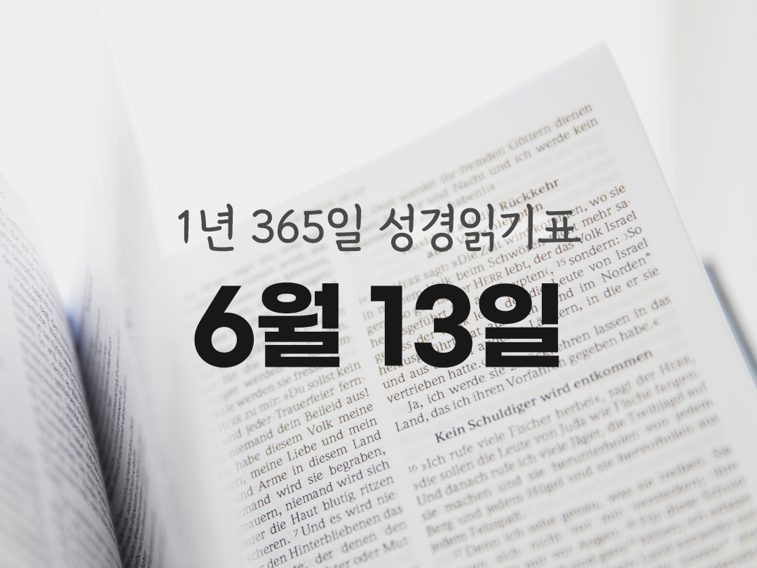 1년 365일 성경읽기표 6월 13일 시편 성경읽기 진도표