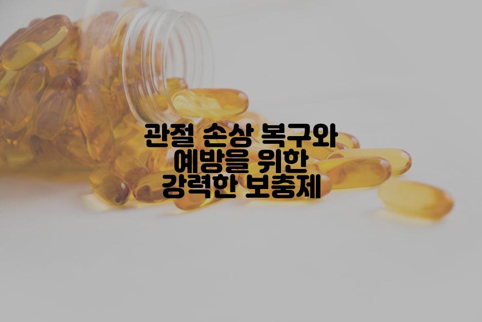 관절 손상 복구와 예방을 위한 강력한 보충제