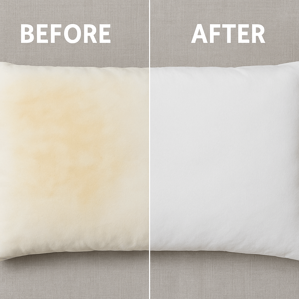 누런 베개가 하얗게 변한 장면