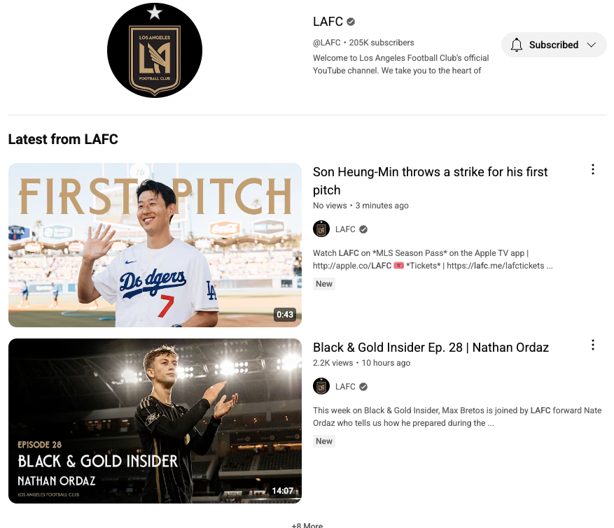 LAFC 유튜브 채널