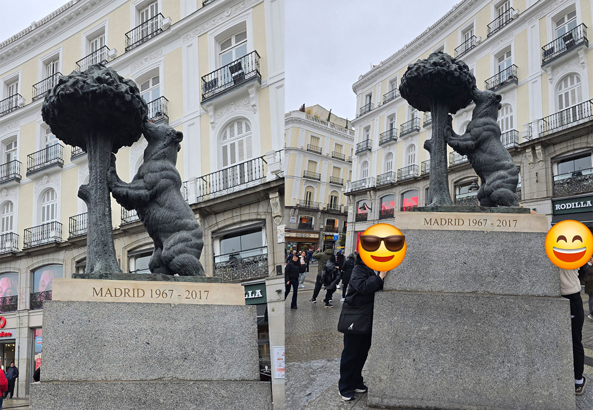 곰과 마드로뇨 나무 동상