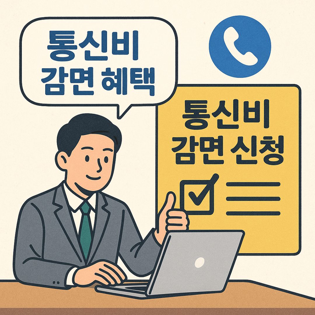 통신비 감면신청을 하고 있는 남자