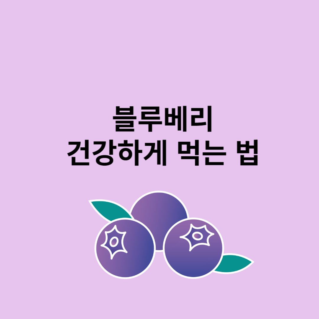 블루베리 건강하게 먹는 법
