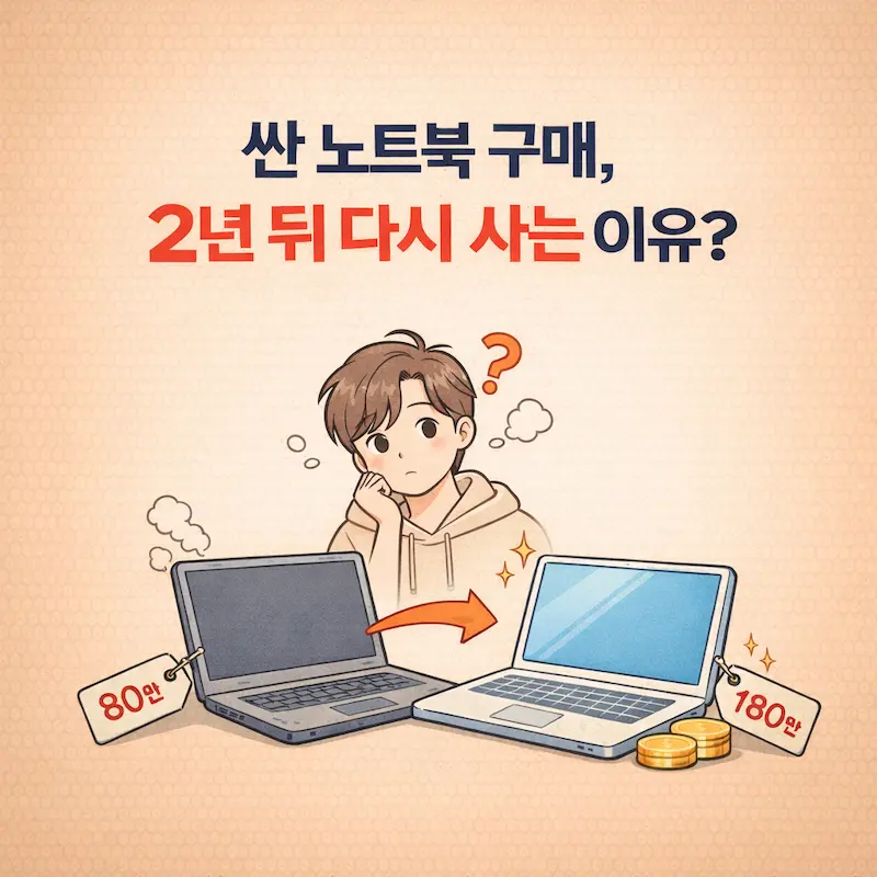2026 대학생 노트북 추천 기준 및 전공별 사양 비교, 2년 뒤 재구매를 방지하는 TCO 경제성 분석 인포그래픽