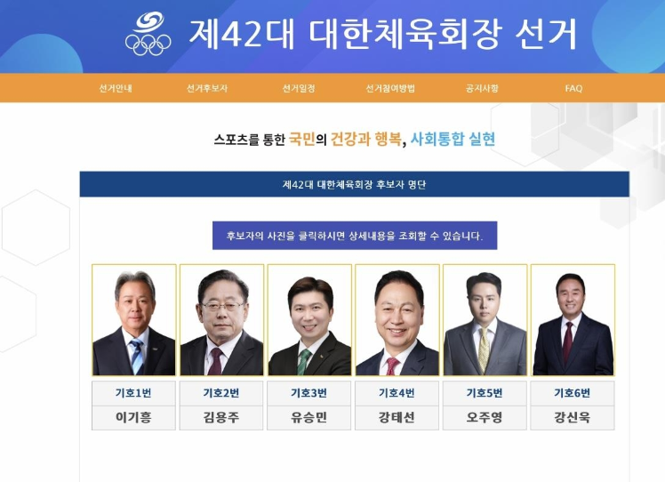 대한체육회장 선거 일정