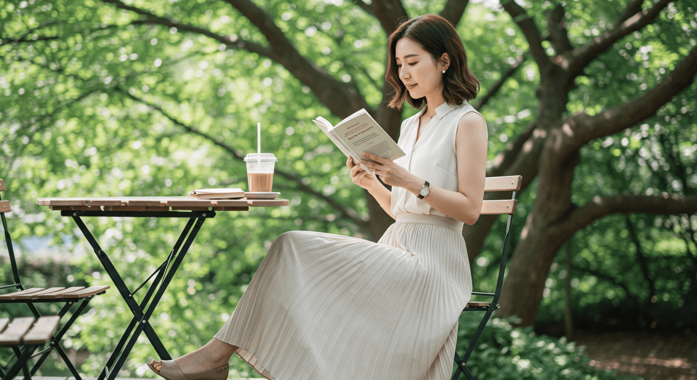 플리츠 스커트 패션