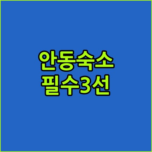 안동 갈 때 꼭 알아둬야 할 숙소 3..