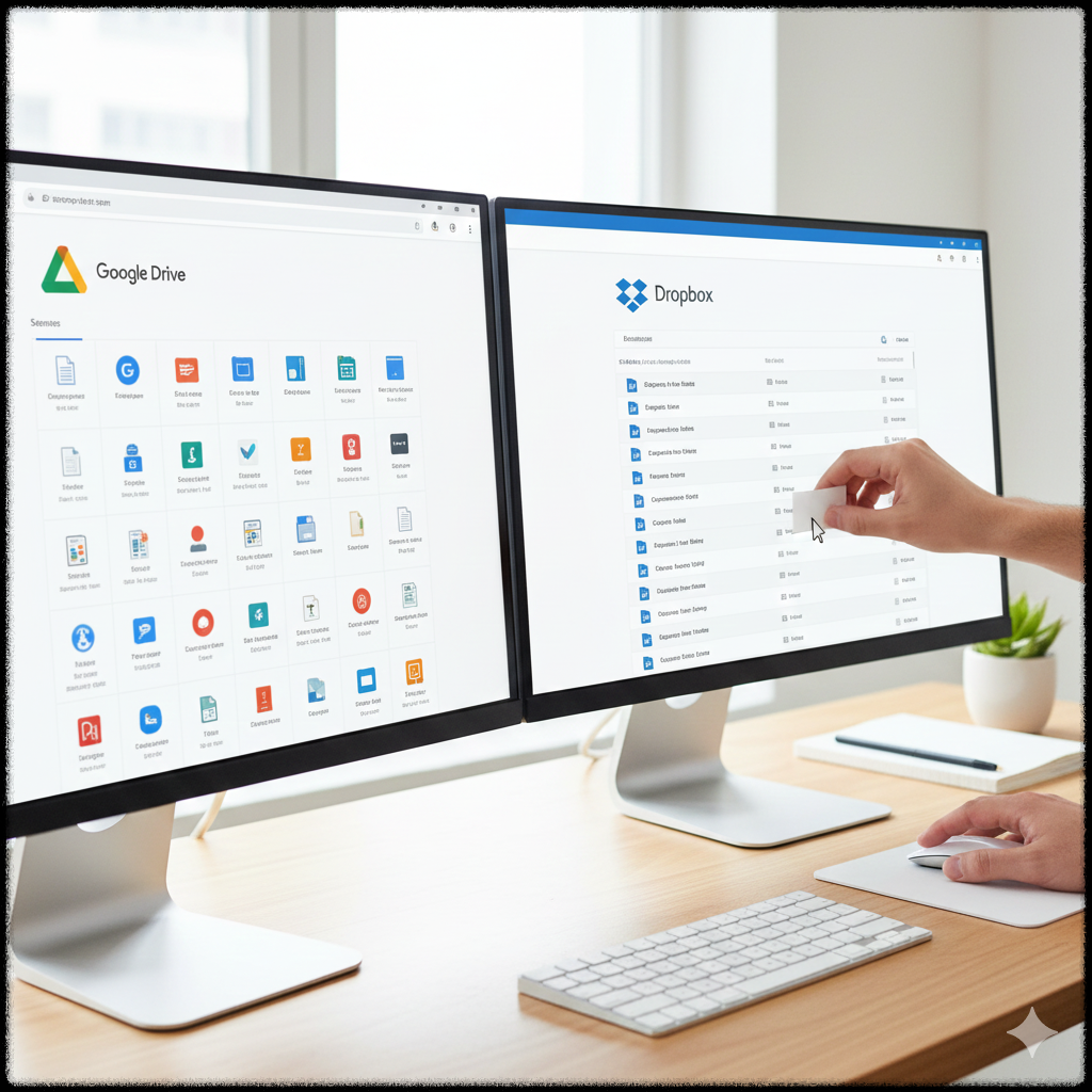 클라우드 저장소에서 파일을 정리하고 관리하는 이미지