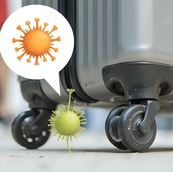 캐리어 바퀴의 세균을 보여주는 이미지