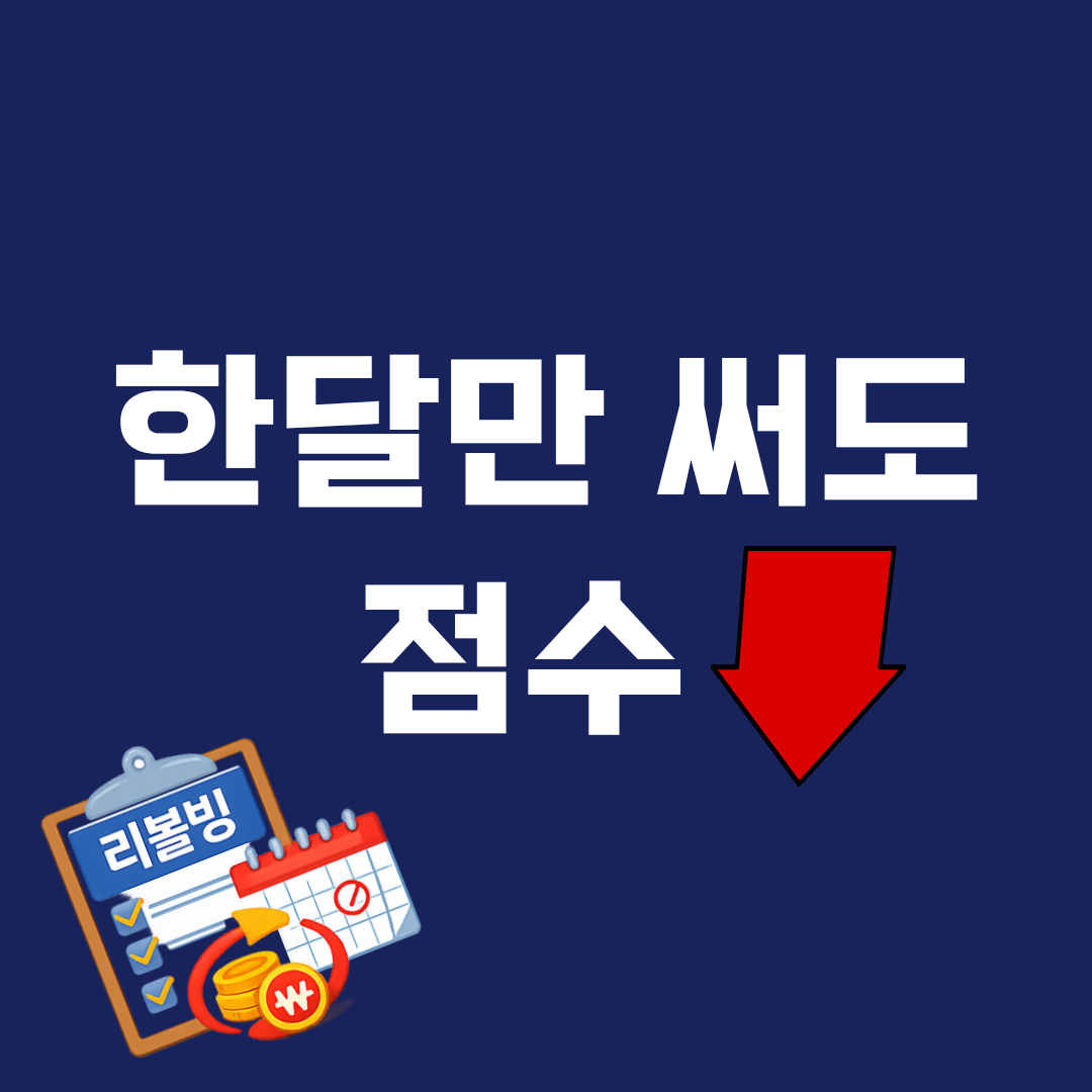 리볼빙 한 달만 써도 신용점수 떨어질까? 실제 영향 정리