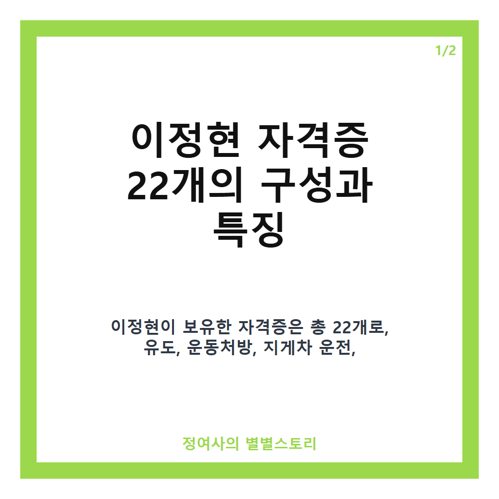 이정현 자격증 22개 보유 현황과 취득 비결 총정리 카드뉴스 1