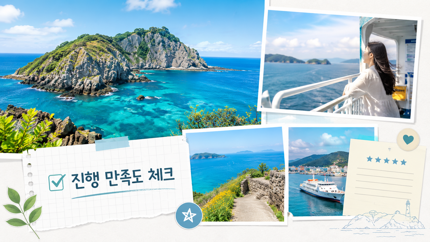 울릉도 독도 여행 진행 만족도 요약 이미지 (AI 로 만든 이미지 입니다.)