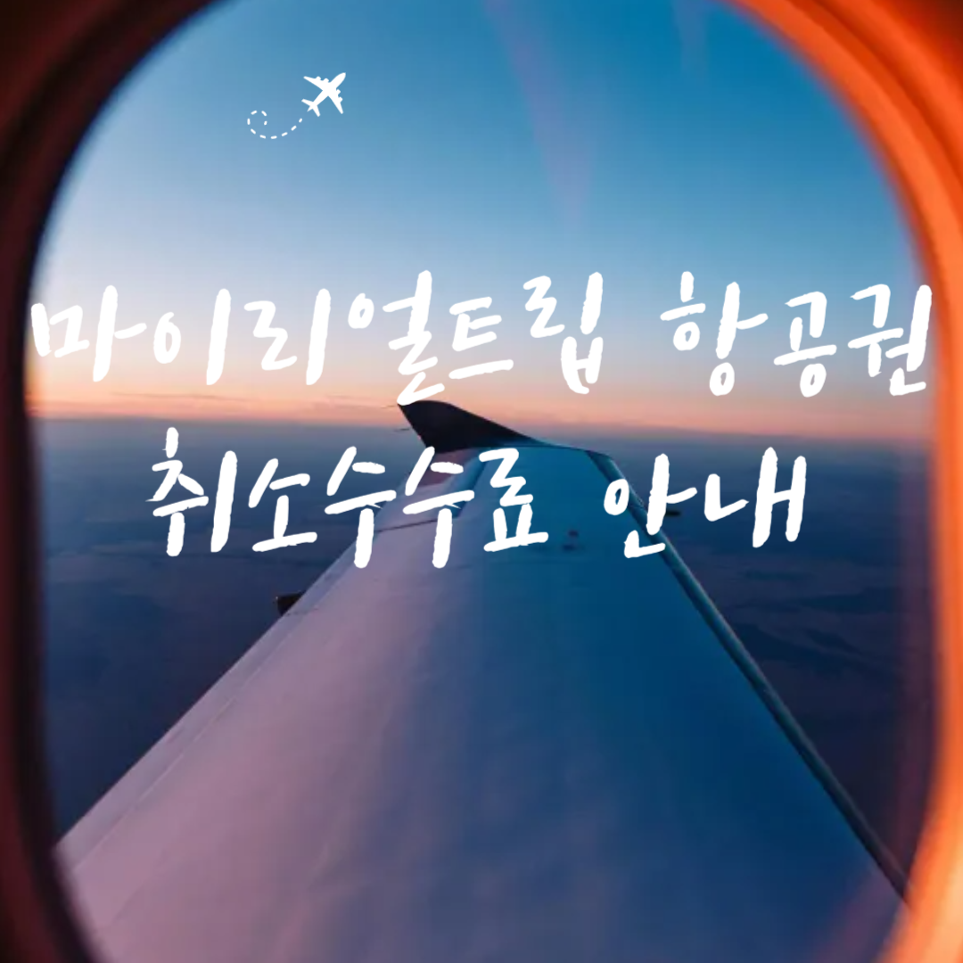 마이리얼트립 항공권 취소수수료 안내
