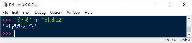 파이썬에서 더하기 연산자(+)를 이용한 문자열 연결 연산