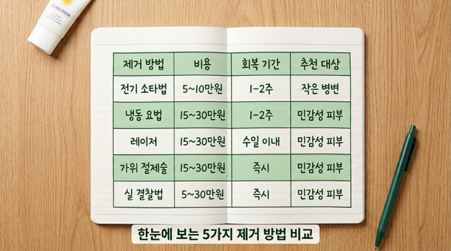 쥐젖 제거방법 5가지 비용 회복기간 추천 대상 비교 정리 이미지