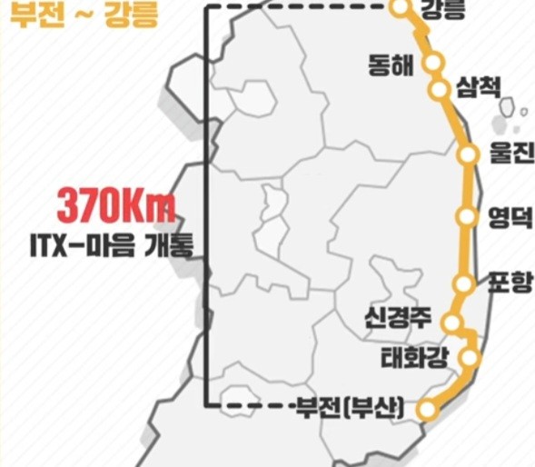 ITX 마음 동해선(부전-강릉) 개통