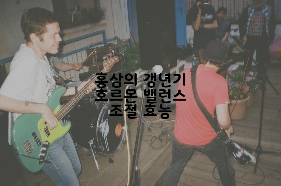 홍삼의 갱년기 호르몬 밸런스 조절 효능