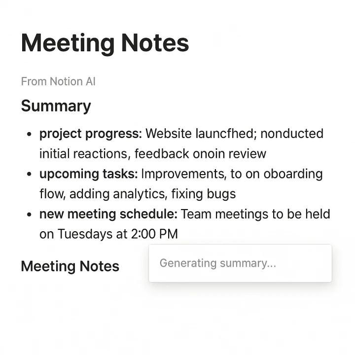 Notion AI 요약 기능 시각화
