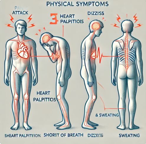 공황장애의 증상을 보여주는 사진
