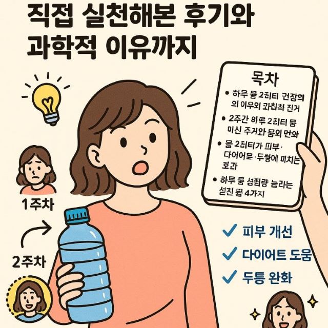 하루 물 2리터의 효과, 직접 실천해본 후기와 과학적 이유