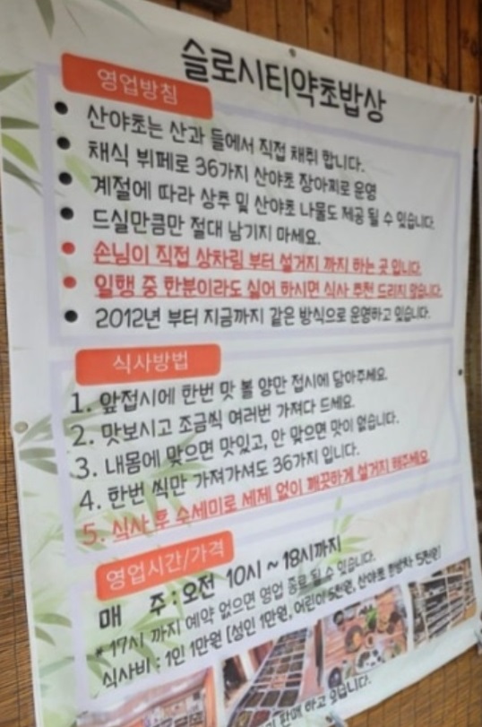 한국인의밥상-담양-슬로시티약초밥상-약초밥상-약초전문가-최금옥-약초저염장아찌