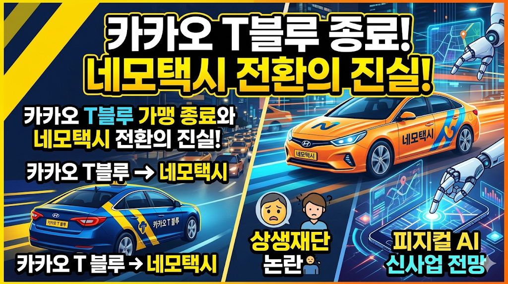 카카오 T블루 가맹 종료와 네모택시 전환의 진실! 상생재단 논란 및 피지컬 AI 신사업 전망