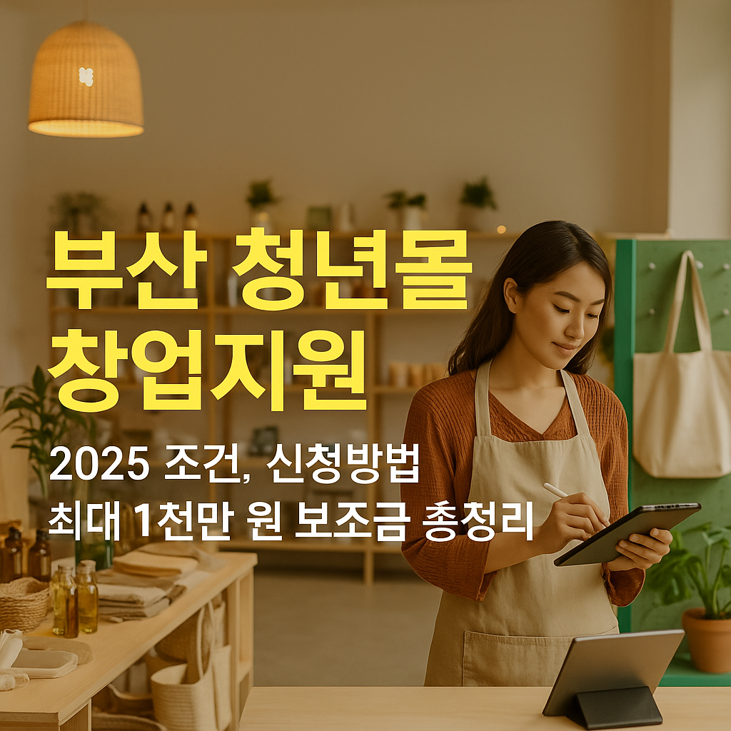 부산 청년몰 창업지원,최대 1천만 원 보조금 총정리