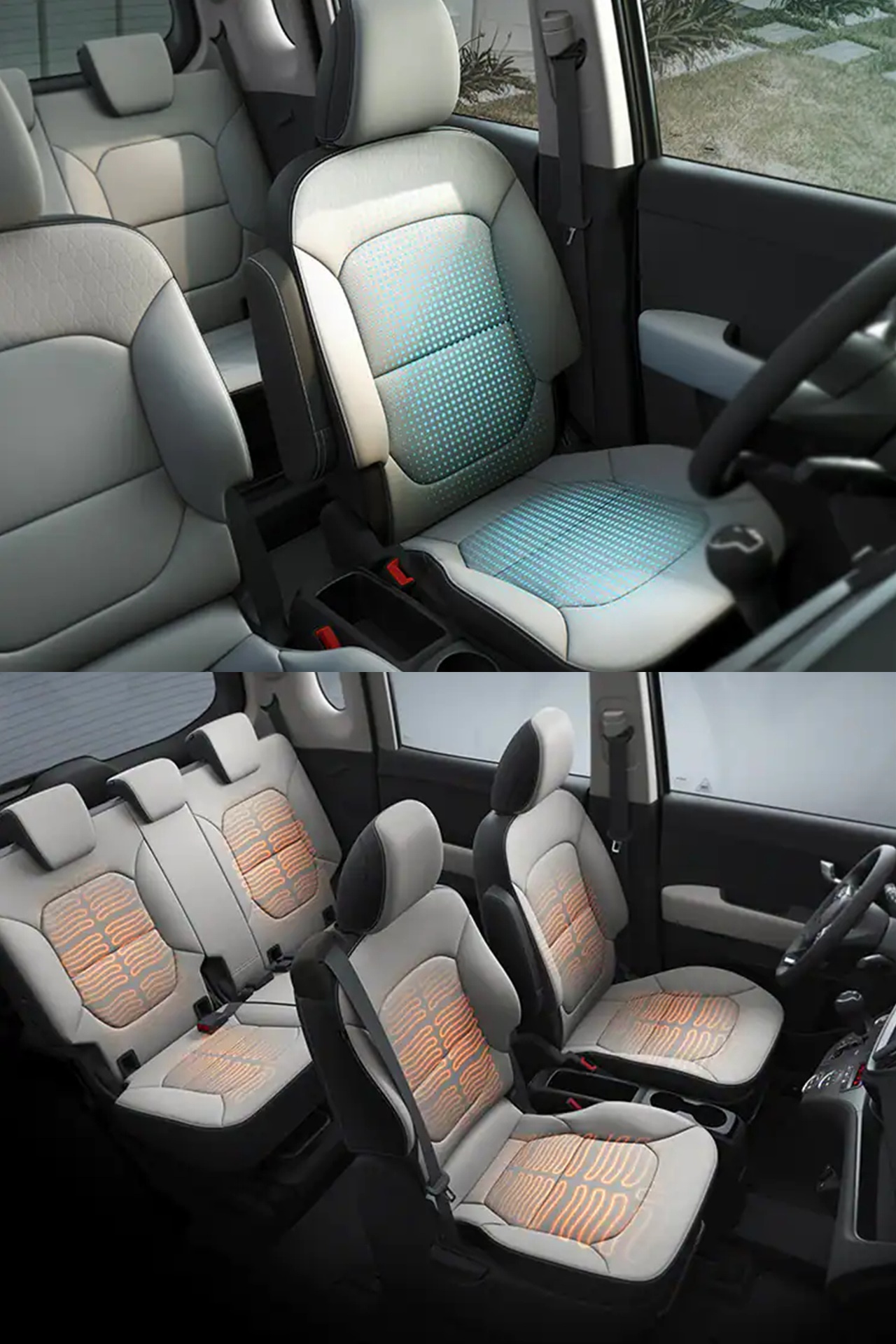 2024년형 기아레이 통풍시트와 열선시트 구성