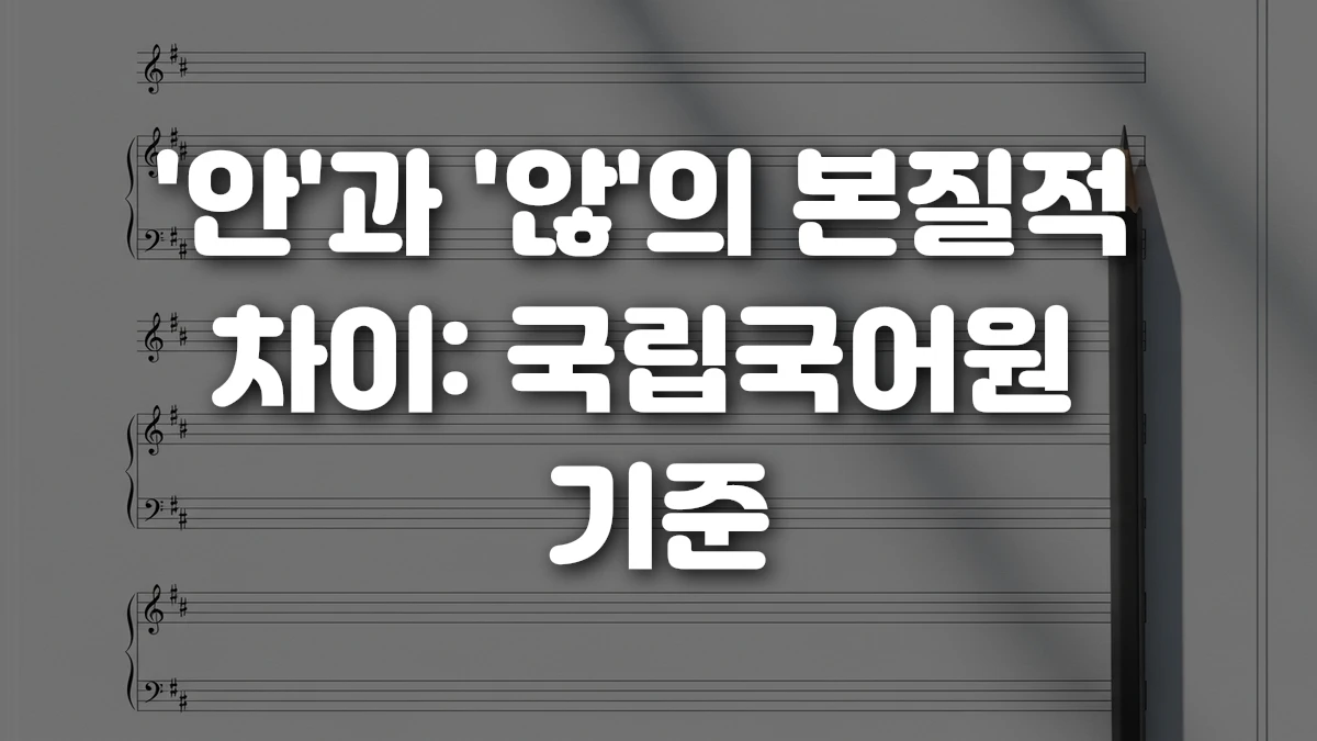 안 과 않 의 본질적 차이 국립국어원 기준