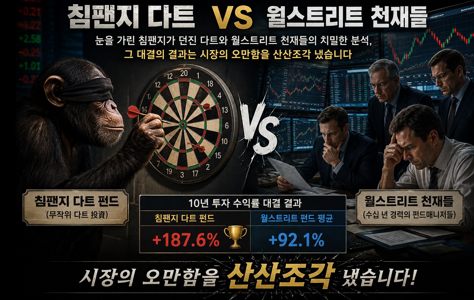 침팬지 다트, 월스트리트 천재들, 시장의 오만함을 산산조각 내다.