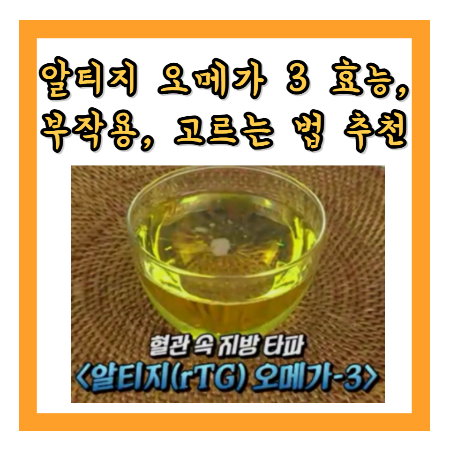 알티지오메가3 효능